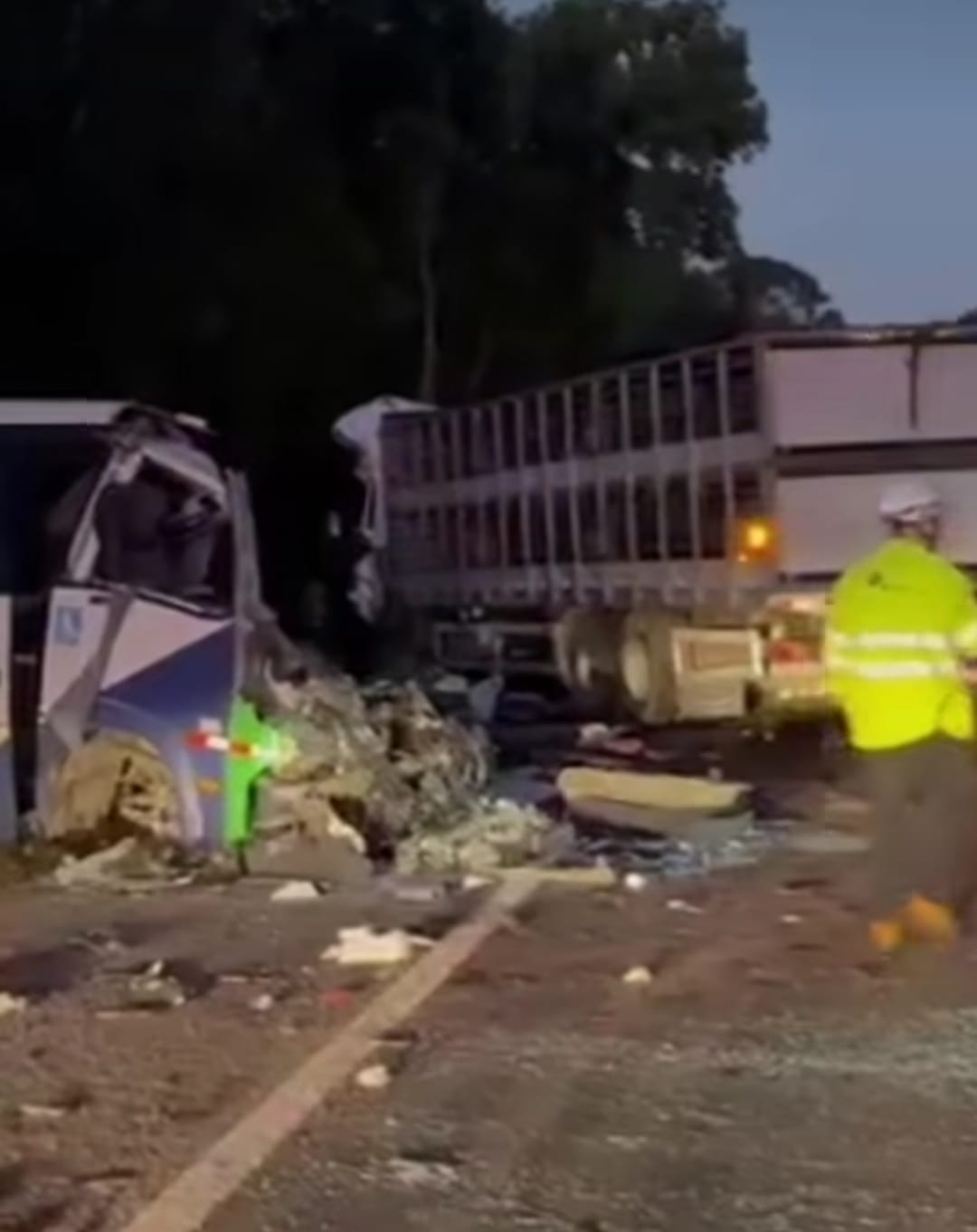 TRAGÉDIA NA BR-373: colisão frontal entre micro-ônibus e carreta deixa 22 mortos no Paraná